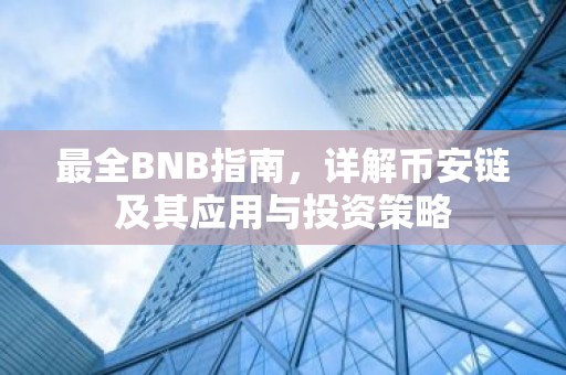 最全BNB指南，详解币安链及其应用与投资策略