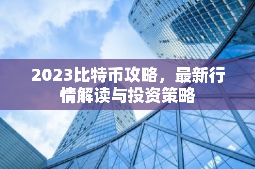 2023比特币攻略，最新行情解读与投资策略
