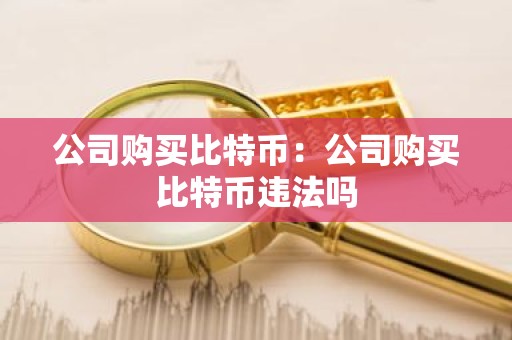 公司购买比特币：公司购买比特币违法吗