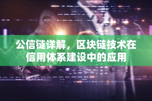 公信链详解，区块链技术在信用体系建设中的应用