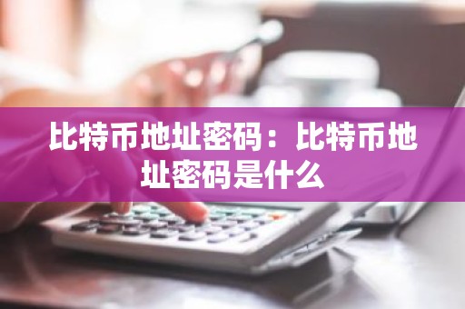 比特币地址密码：比特币地址密码是什么