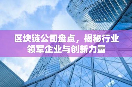 区块链公司盘点，揭秘行业领军企业与创新力量