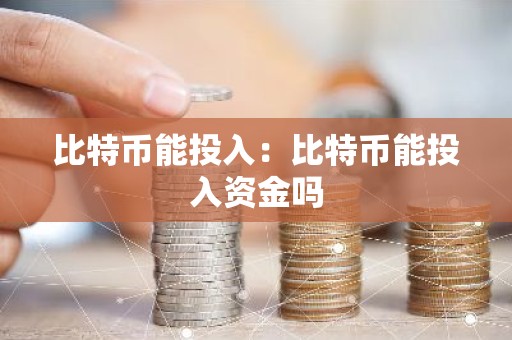 比特币能投入：比特币能投入资金吗