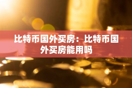 比特币国外买房：比特币国外买房能用吗