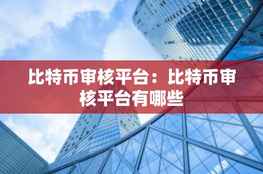 比特币审核平台：比特币审核平台有哪些
