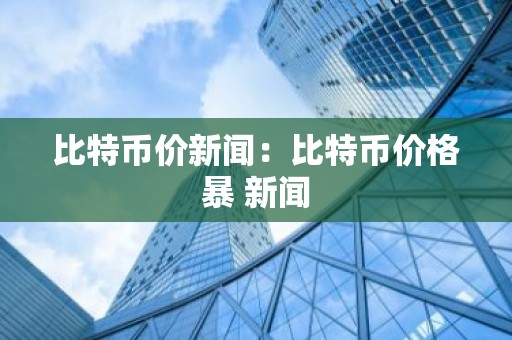 比特币价新闻：比特币价格暴 新闻