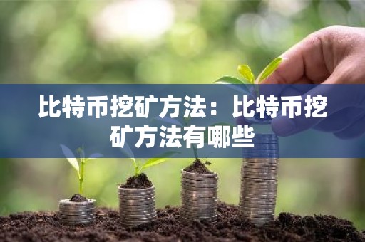 比特币挖矿方法：比特币挖矿方法有哪些
