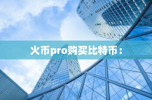 火币pro购买比特币：
