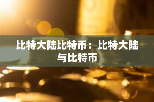 比特大陆比特币：比特大陆与比特币