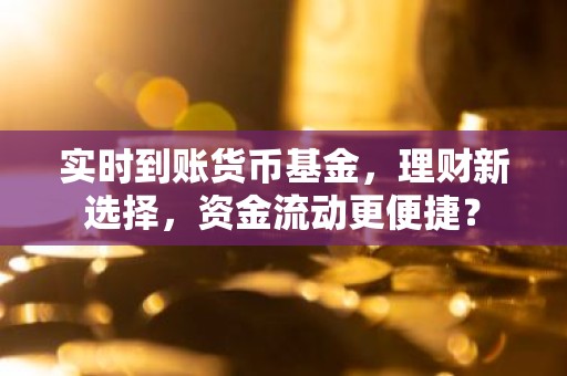 实时到账货币基金，理财新选择，资金流动更便捷？