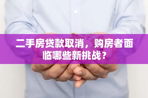 二手房贷款取消，购房者面临哪些新挑战？