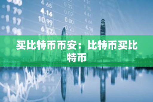 买比特币币安：比特币买比特币