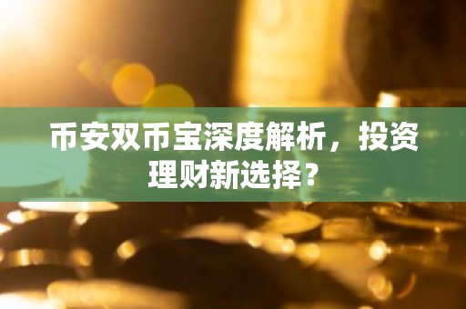 币安双币宝深度解析，投资理财新选择？