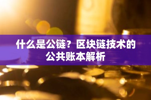 什么是公链？区块链技术的公共账本解析