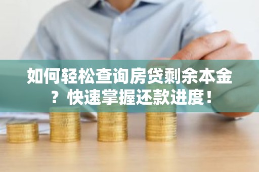 如何轻松查询房贷剩余本金？快速掌握还款进度！