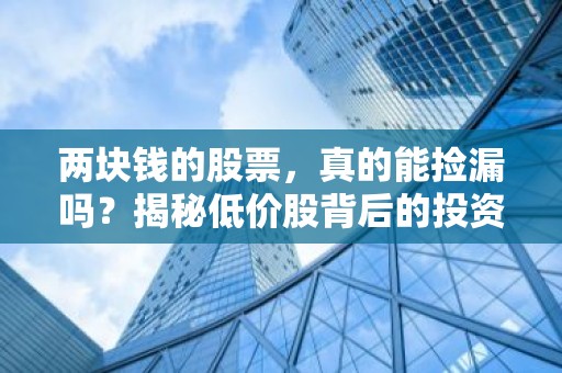 两块钱的股票，真的能捡漏吗？揭秘低价股背后的投资真相