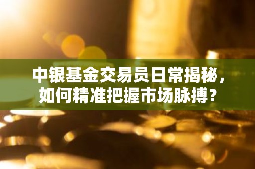 中银基金交易员日常揭秘，如何精准把握市场脉搏？