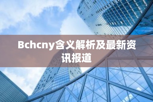 Bchcny含义解析及最新资讯报道