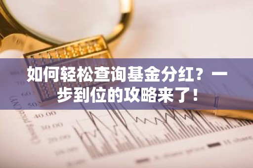 如何轻松查询基金分红？一步到位的攻略来了！