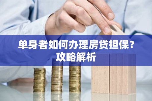 单身者如何办理房贷担保？攻略解析