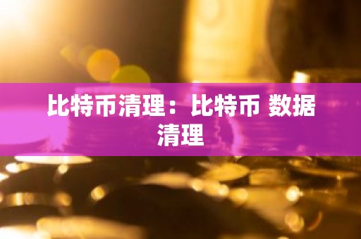 比特币清理：比特币 数据清理