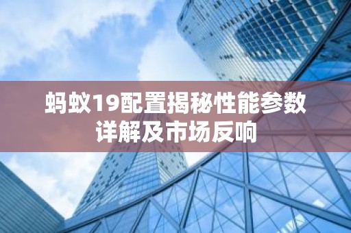蚂蚁19配置揭秘性能参数详解及市场反响