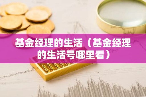 基金经理的生活（基金经理的生活号哪里看）