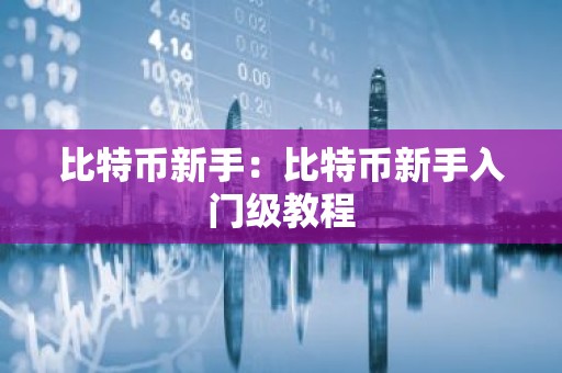 比特币新手：比特币新手入门级教程