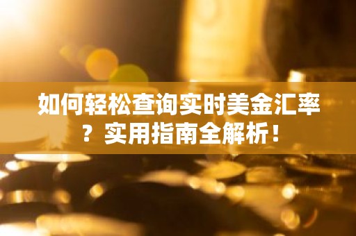 如何轻松查询实时美金汇率？实用指南全解析！