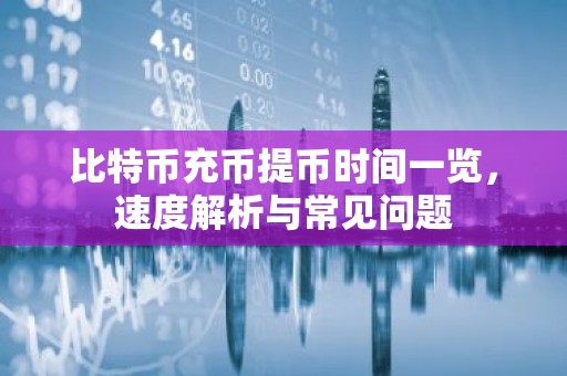 比特币充币提币时间一览，速度解析与常见问题