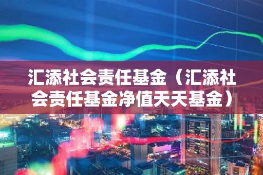 汇添社会责任基金（汇添社会责任基金净值天天基金）