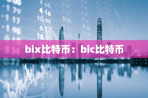 bix比特币：bic比特币