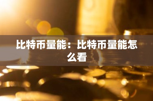 比特币量能：比特币量能怎么看