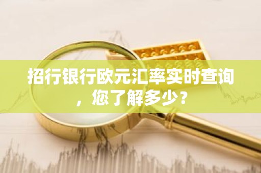 招行银行欧元汇率实时查询，您了解多少？