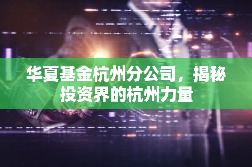 华夏基金杭州分公司，揭秘投资界的杭州力量