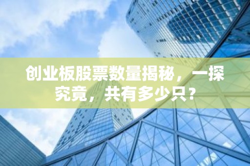 创业板股票数量揭秘，一探究竟，共有多少只？