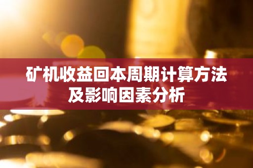 矿机收益回本周期计算方法及影响因素分析