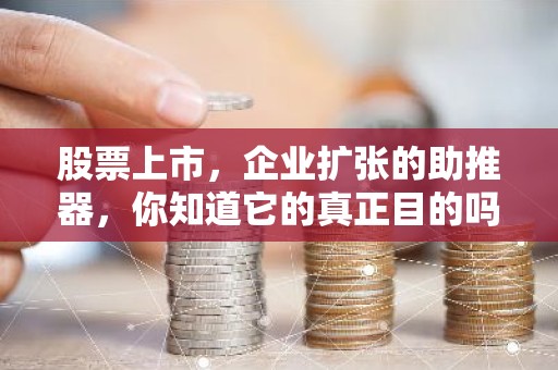股票上市，企业扩张的助推器，你知道它的真正目的吗？