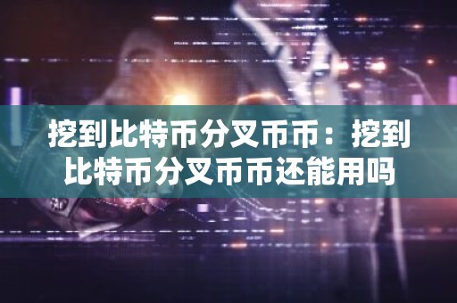 挖到比特币分叉币币：挖到比特币分叉币币还能用吗