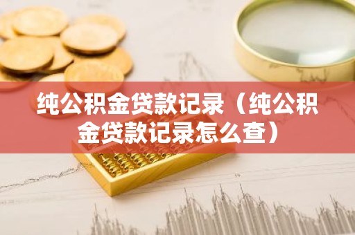 纯公积金贷款记录（纯公积金贷款记录怎么查）