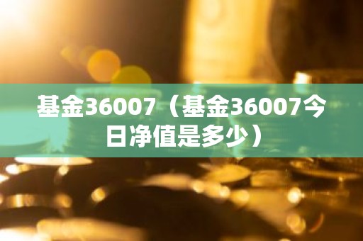 基金36007（基金36007今日净值是多少）
