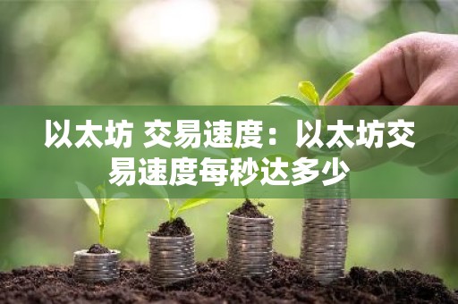 以太坊 交易速度：以太坊交易速度每秒达多少