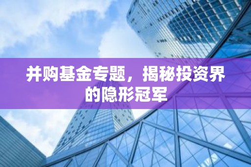 并购基金专题，揭秘投资界的隐形冠军