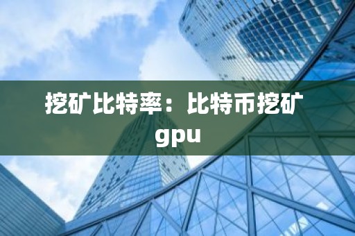 挖矿比特率：比特币挖矿 gpu