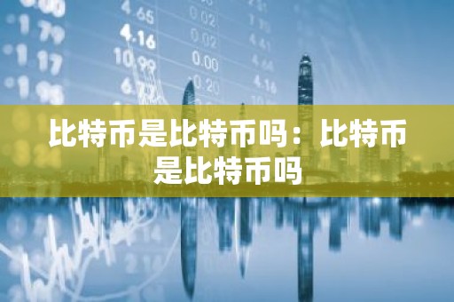 比特币是比特币吗：比特币是比特币吗