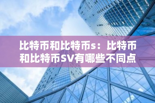 比特币和比特币s：比特币和比特币SV有哪些不同点