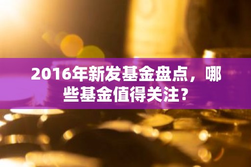 2016年新发基金盘点，哪些基金值得关注？