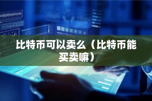 比特币可以卖么（比特币能买卖嘛）