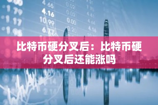 比特币硬分叉后：比特币硬分叉后还能涨吗