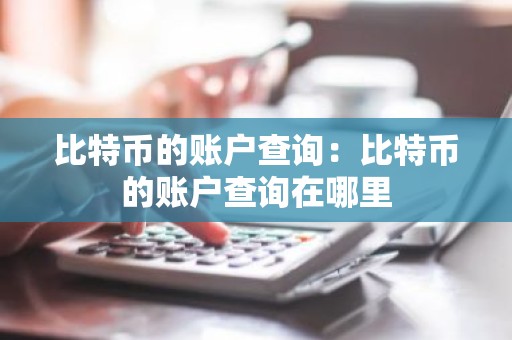 比特币的账户查询：比特币的账户查询在哪里